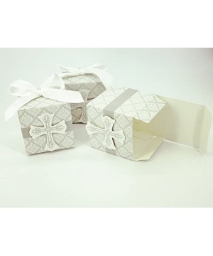 Party Candy Boxes for Baptism First Communion Favor Cross Candy Box Christening Baby Shower bomboniere wrap Holders with Ribb...