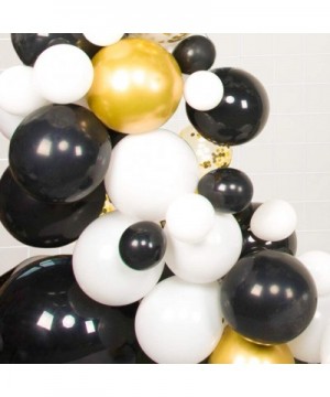 Black White Balloon Garland 129 Pcs Black Balloon Garland Kit with Gold Confetti and Metallic Gold Balloons for Wedding Baby ...