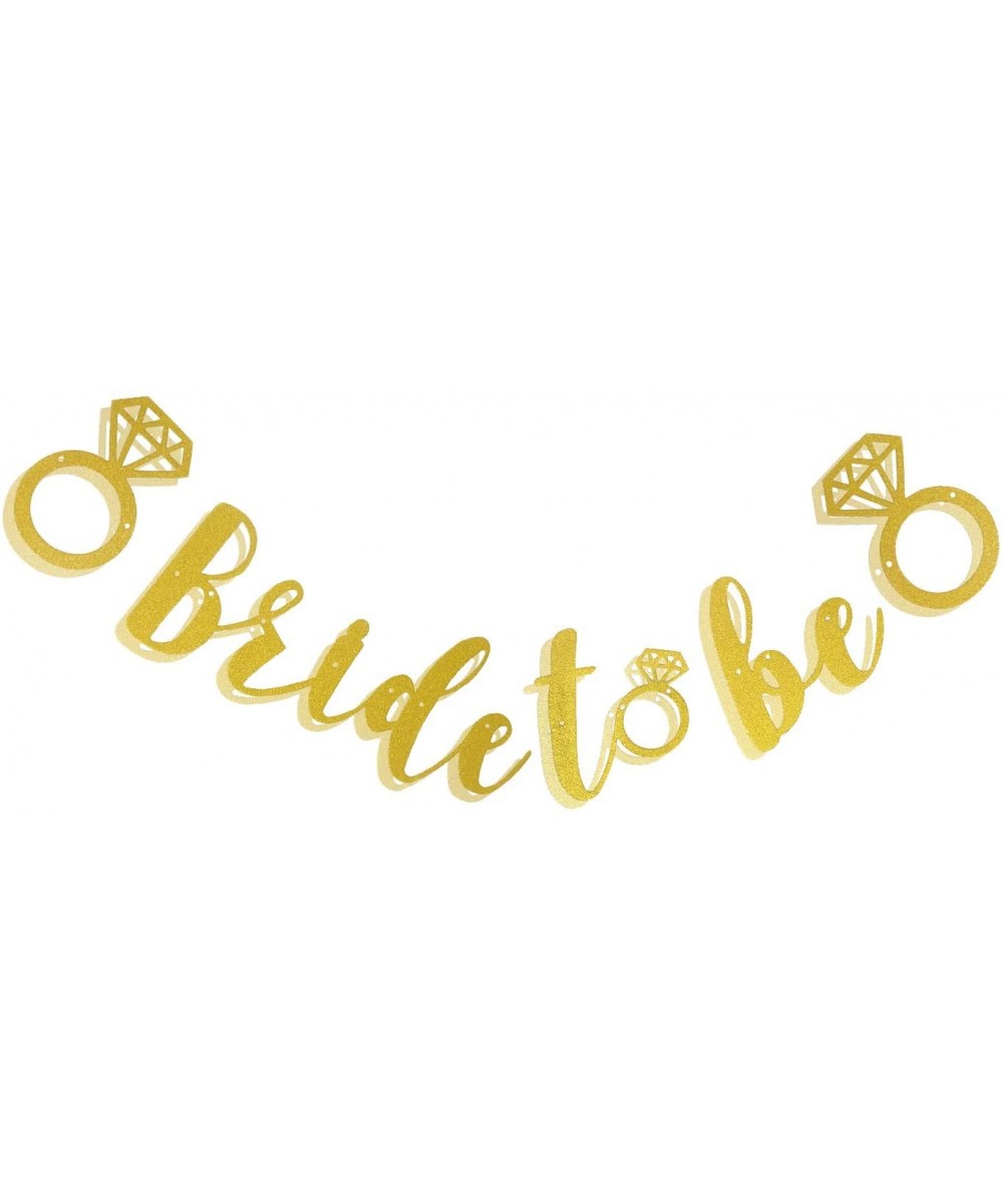 Glitter Gold Bride to Be Banner with Diamond Ring- Bridal Shower Party Supplies Decorations (Gold) - Gold - CU18LQDA2Y4 $7.49...