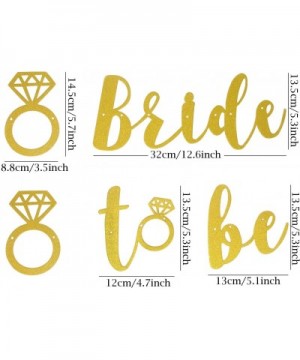 Glitter Gold Bride to Be Banner with Diamond Ring- Bridal Shower Party Supplies Decorations (Gold) - Gold - CU18LQDA2Y4 $7.49...