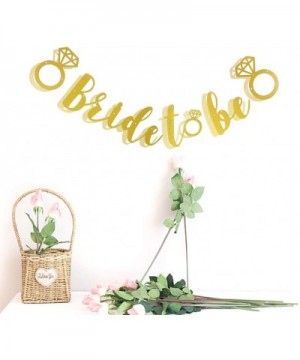 Glitter Gold Bride to Be Banner with Diamond Ring- Bridal Shower Party Supplies Decorations (Gold) - Gold - CU18LQDA2Y4 $7.49...