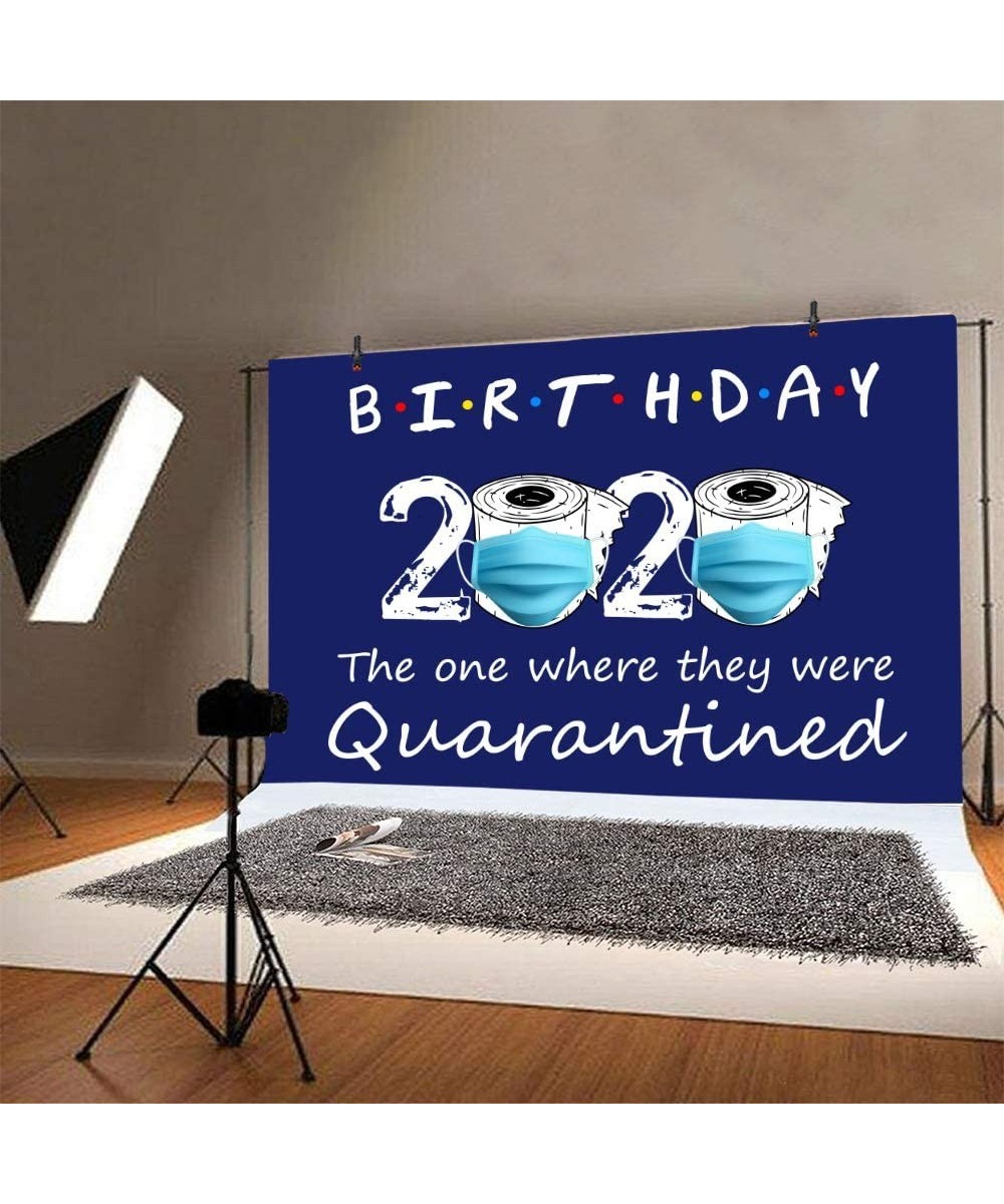 Friends TV Show Party Decorations-2020 Birthday Quarantine Banner- and Quarantine Backdrop-Birthday Party Sign (5X3ft- Blue) ...