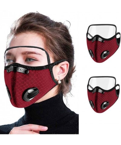 Face Protective Shield with Breathing Valves- Upgraded Cotton Face Bandana- Face Guard with Eye Shield- Dustproof Outdoor Spo...