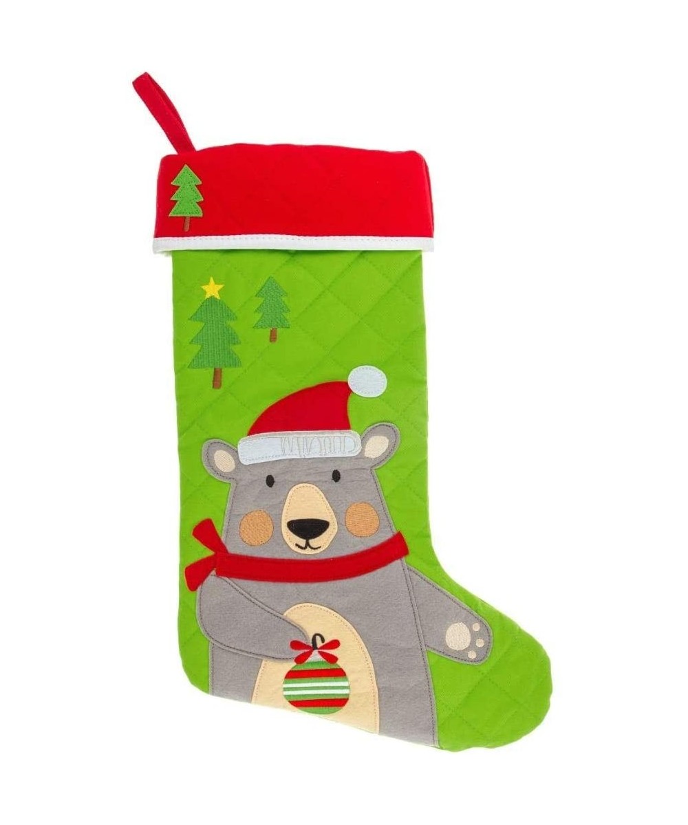 Stephen Joseph- Bear Christmas Stocking - CT18Y4HI3TG $18.94 Stockings & Holders