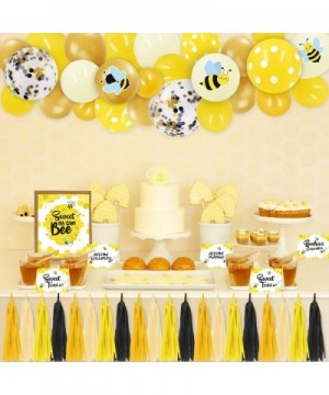 Bee Baby Shower Party Decor(138pcs)with Food Labels-Bee Bar Sign-Thank You Tags-Tissue Paper Tassels-Cardstock Stickers-Ballo...