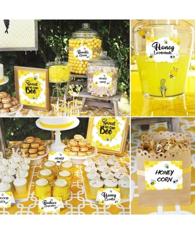 Bee Baby Shower Party Decor(138pcs)with Food Labels-Bee Bar Sign-Thank You Tags-Tissue Paper Tassels-Cardstock Stickers-Ballo...