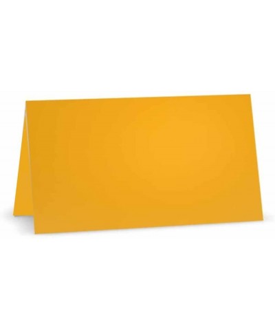 Squash Yellow Place Cards - Flat or Tent - 10 or 50 Pack - White Blank Front with Color Border - Placement Table Name Seating...