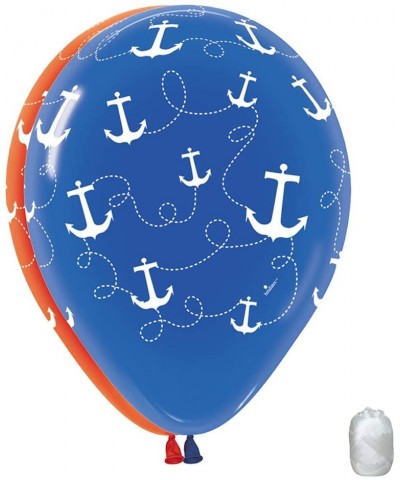 10 Pack 11" Anchors Red & Blue Latex Balloons with Matching Ribbons - CL18HUR7H90 $6.68 Balloons