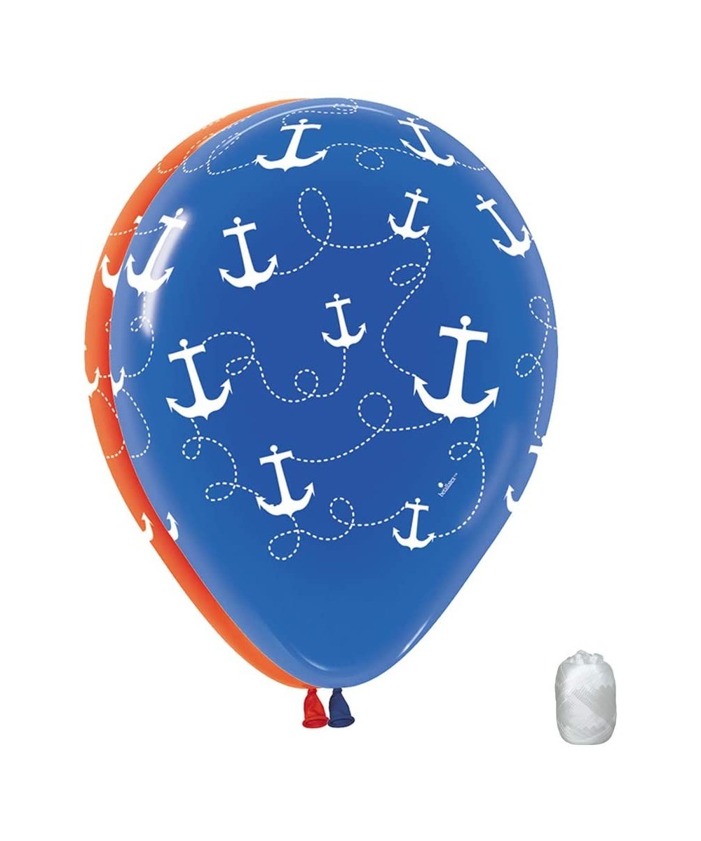 10 Pack 11" Anchors Red & Blue Latex Balloons with Matching Ribbons - CL18HUR7H90 $6.68 Balloons