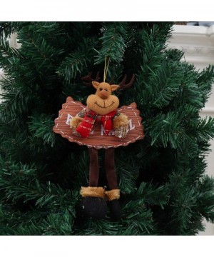 Christmas DecorChristmas Wooden Sign Pendants Old Man Snowman Deer Bear Cloth Fireplace Window- Christmas Ornaments Advent Ca...