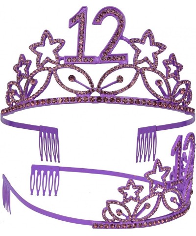 12th Birthday Gifts for Girl- 12th Birthday Tiara and Sash Purple- HAPPY 12th Birthday Party Supplies- 12 & Fabulous Glitter ...
