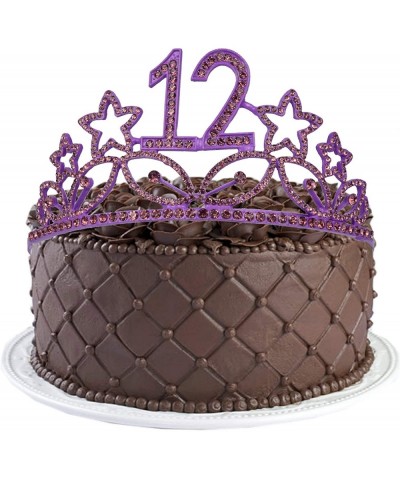 12th Birthday Gifts for Girl- 12th Birthday Tiara and Sash Purple- HAPPY 12th Birthday Party Supplies- 12 & Fabulous Glitter ...