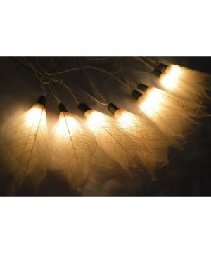 Natural Cream Flower Leaf String Lights 9-foot Long UL listed - C9118IX0O5J $21.27 Indoor String Lights