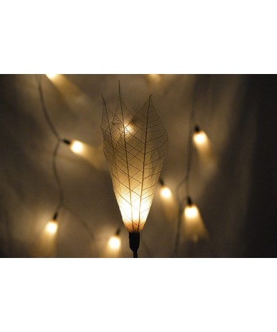 Natural Cream Flower Leaf String Lights 9-foot Long UL listed - C9118IX0O5J $21.27 Indoor String Lights