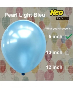 5" Pearl Light Blue Premium Latex Balloons - Great for Kids - Adult Birthdays- Weddings - Receptions- Baby Showers- Water Fig...