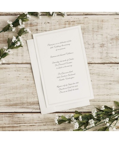 White Wedding Invitation Cards with Envelopes- 100pc- 5.5" W x 8.5"H - White - Simplicity White Invitation - CH18HO50Q6U $10....