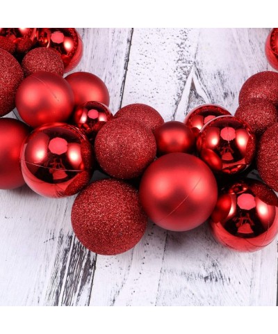 Christmas Ball Wreath Garland Ornaments Glitter Shatterproof Christmas Tree Decoration for Wedding Party Front Door Window Ha...