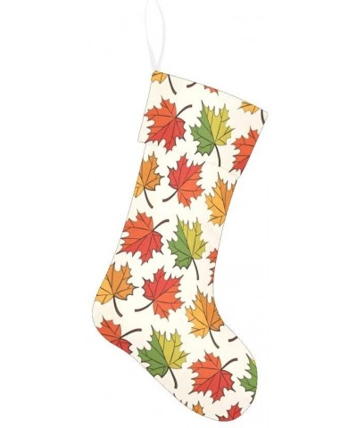 Colorful Maple Leaf Christmas Stocking for Family Xmas Party Decoration Gift 17.52 x 7.87 Inch - Multi1 - CG19H2O47KM $13.08 ...