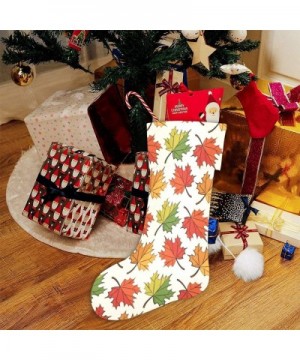 Colorful Maple Leaf Christmas Stocking for Family Xmas Party Decoration Gift 17.52 x 7.87 Inch - Multi1 - CG19H2O47KM $13.08 ...