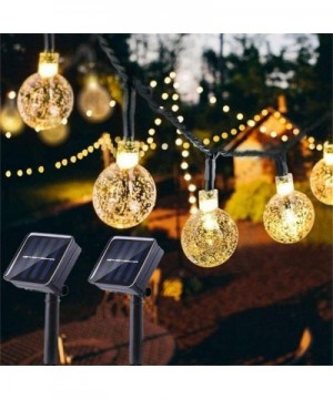 Solar Globe String Lights 2 Pack 30 LED 19.8ft Outdoor Crystal Ball Christmas Decoration Light Waterproof Solar Patio Lights ...
