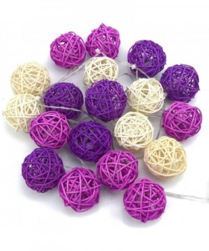 10FT/3M 30LED Purple White Battery Operated Rattan Ball LED String Fairy Light - Purple White - CM12L0W5UY9 $10.20 Indoor Str...