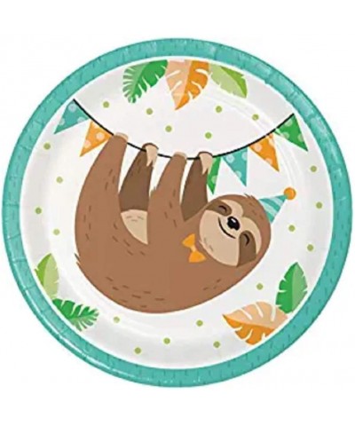 Sloth Party Dessert Plates (16) and Beverage Napkin (16) Bundle - C718XMS8Q29 $7.29 Tableware