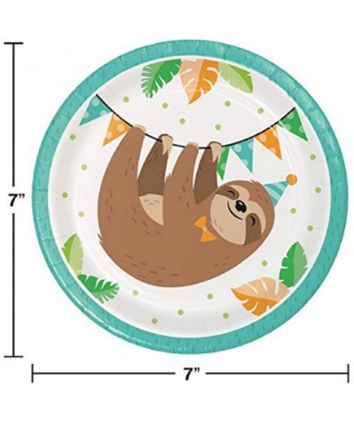 Sloth Party Dessert Plates (16) and Beverage Napkin (16) Bundle - C718XMS8Q29 $7.29 Tableware