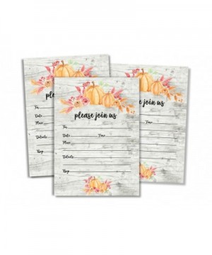 50 Rustic Pumpkin Invitations and Envelopes (Large Size 5x7) - Baby Shower - Birthday Party - Any Occasion - Fall- Halloween-...