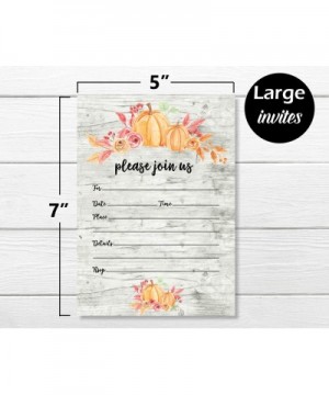 50 Rustic Pumpkin Invitations and Envelopes (Large Size 5x7) - Baby Shower - Birthday Party - Any Occasion - Fall- Halloween-...