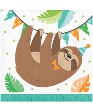 Sloth Party Dessert Plates (16) and Beverage Napkin (16) Bundle - C718XMS8Q29 $7.29 Tableware