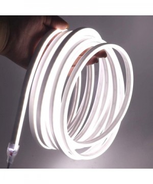 LED Strip Lights- LED Neon Light Rope- 6000K Daylight White Outdoor Flexible Light- DC 12V 16.4 Ft/5m 2835 600 LEDs Silicone ...