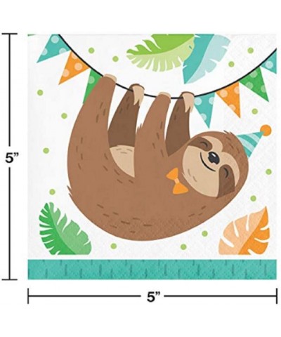 Sloth Party Dessert Plates (16) and Beverage Napkin (16) Bundle - C718XMS8Q29 $7.29 Tableware