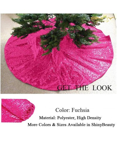 Sequin Christmas Tree Skirt 36Inch Hot Pink Tree Skirt Ornaments Decoration Tree Skirt Dress Used Party Fuchsia Tree Skirt Wh...