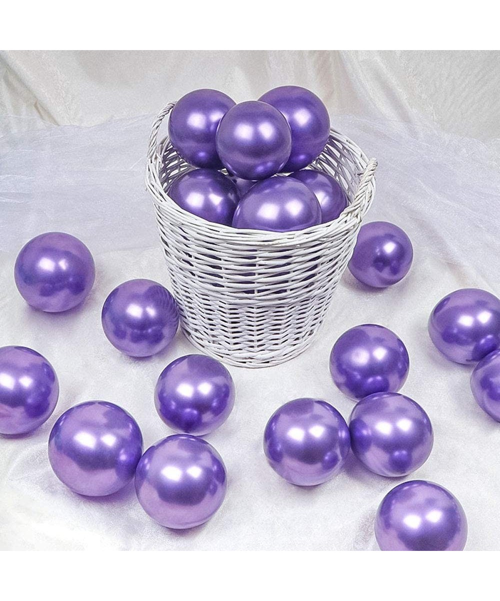 5 Inch Purple Metallic Balloons Chrome Party Latex Helium Balloon-Pack of 100 - 5 Inch-metallic Purple - C41906QUHY7 $11.98 B...