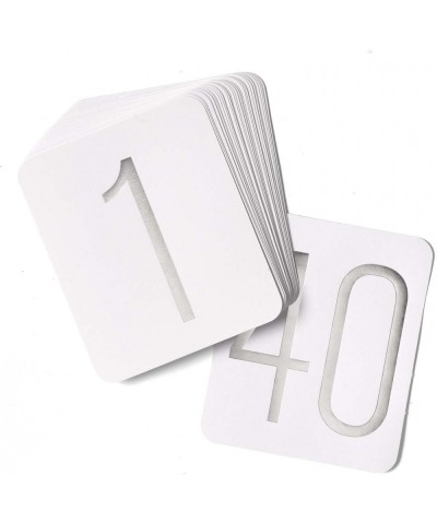 23862 Silver Foil Table Numbers- 6-Inch - Silver - C1111QIJOJZ $16.31 Place Cards & Place Card Holders