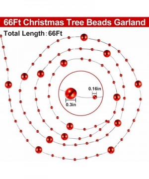 66 Feet Christmas Beads Garland Decoration 2 Sizes Pearl Strands Chain for Christmas Tree Decoration Indoor Outdoor Home Mant...