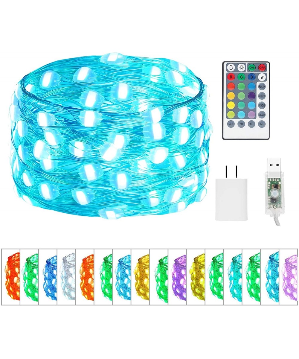 16 Colors 33Ft 100 LEDs Fairy Lights for Bedroom Waterproof Led String Lights with Remote Control- 4 Lighting Modes+4 Timer T...