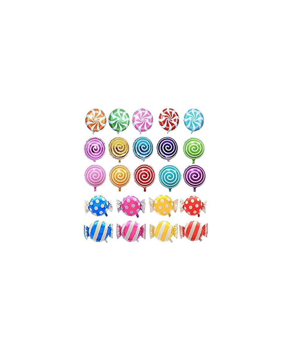 21 pcs 18" Sweet Candy Balloons- Round Lollipop Balloon for Baby Birthday Wedding Party Balloons - CU189K38KN6 $10.29 Balloons