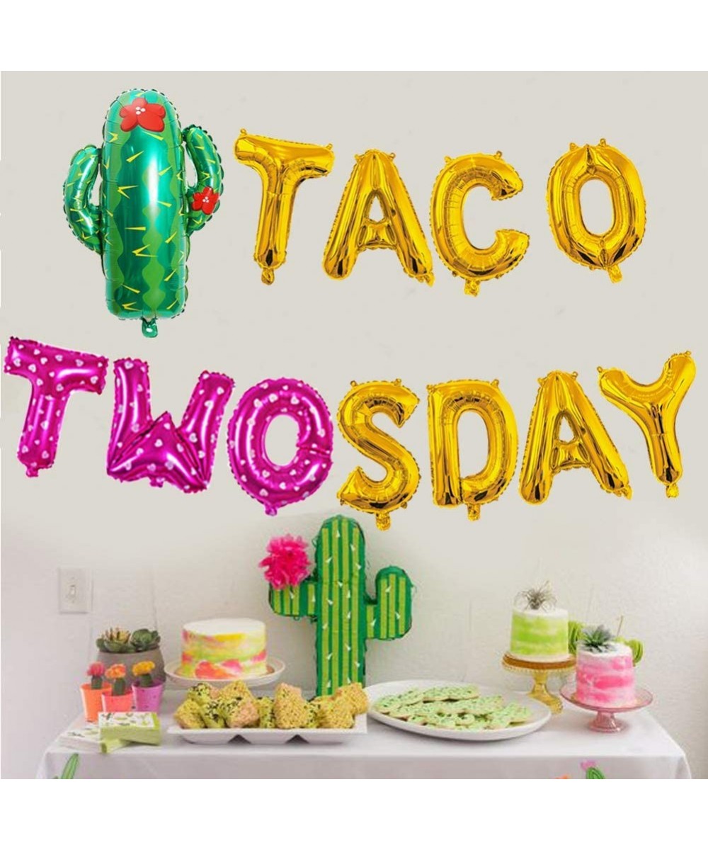 Girl Taco Twosday Birthday Party Decorations- Taco Twosday Balloons Cactus Fiesta Themed Banner for Taco 2sday Birthday Taco ...