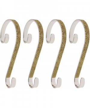 Stocking Scrolls Stocking Hanger - 4 Pack Glitter (Gold) - Glitter Gold - CZ18WRXTWEW $18.40 Stockings & Holders