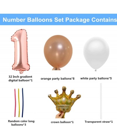 Large Size Crown Rose Gold Foil Number Balloons- Automatic Sealing- Can be Combined- Can be Used As Helium Balloons- Birthday...