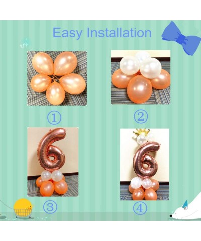 Large Size Crown Rose Gold Foil Number Balloons- Automatic Sealing- Can be Combined- Can be Used As Helium Balloons- Birthday...