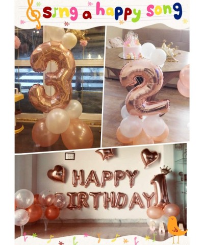 Large Size Crown Rose Gold Foil Number Balloons- Automatic Sealing- Can be Combined- Can be Used As Helium Balloons- Birthday...