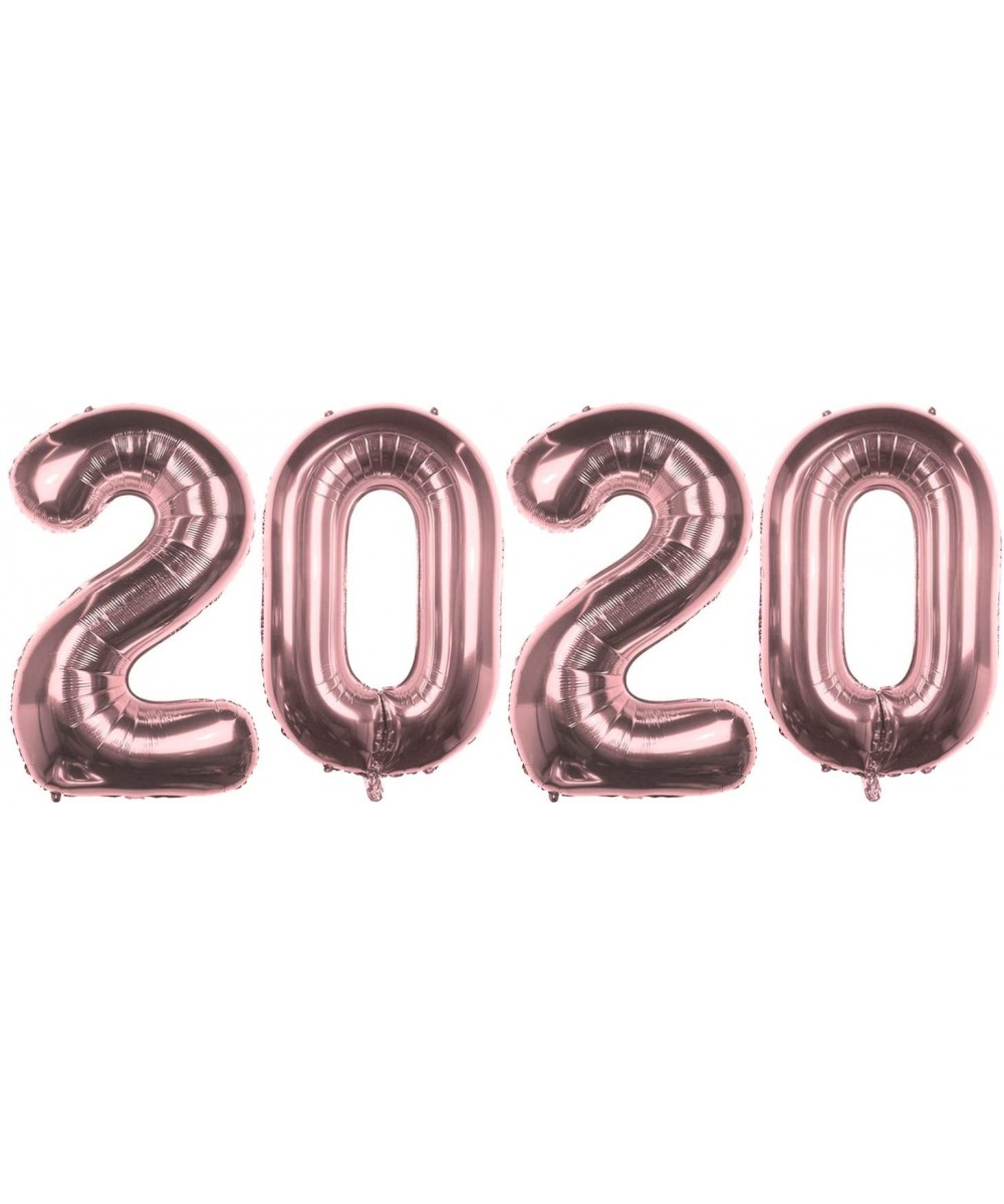 2020 Happy New Year Party Balloons Kit- 2020 Big Silver Balloons Banner with 20pcs Balloons (Rose Gold) - Rose Gold - CY18XO3...