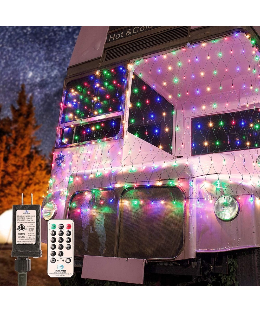 Multicolor Christmas Mesh Lights- 11.8ftx 4.9ft 360 LED Bush Net Lights with Remote- 8 Modes Trees-Wrape Xmas Lights- Connect...