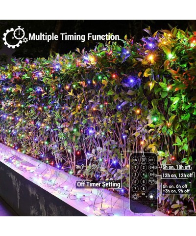 Multicolor Christmas Mesh Lights- 11.8ftx 4.9ft 360 LED Bush Net Lights with Remote- 8 Modes Trees-Wrape Xmas Lights- Connect...