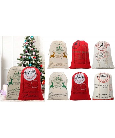 Christmas Santa Sack Reindeer Delivery Present Bags from North Pole Bags for Kids Large Christmas Decoration Stocking (6 Rand...