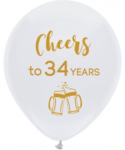 White cheers to 34 years latex balloons- 12inch (16pcs) 34th birthday decorations party supplies for man and woman - C518E9XG...