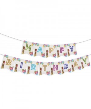 Hawaii Aloha Happy Birthday Banner Bunting Garland Luau Tiki Tropical Birthday Pool Beach Party Decorations Supplies - CT18W6...