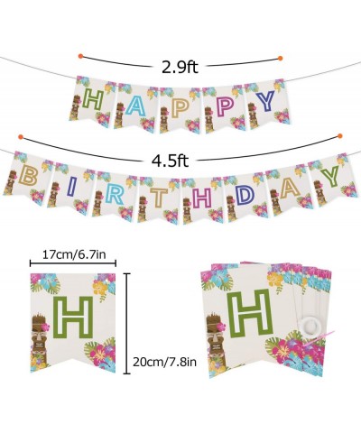 Hawaii Aloha Happy Birthday Banner Bunting Garland Luau Tiki Tropical Birthday Pool Beach Party Decorations Supplies - CT18W6...